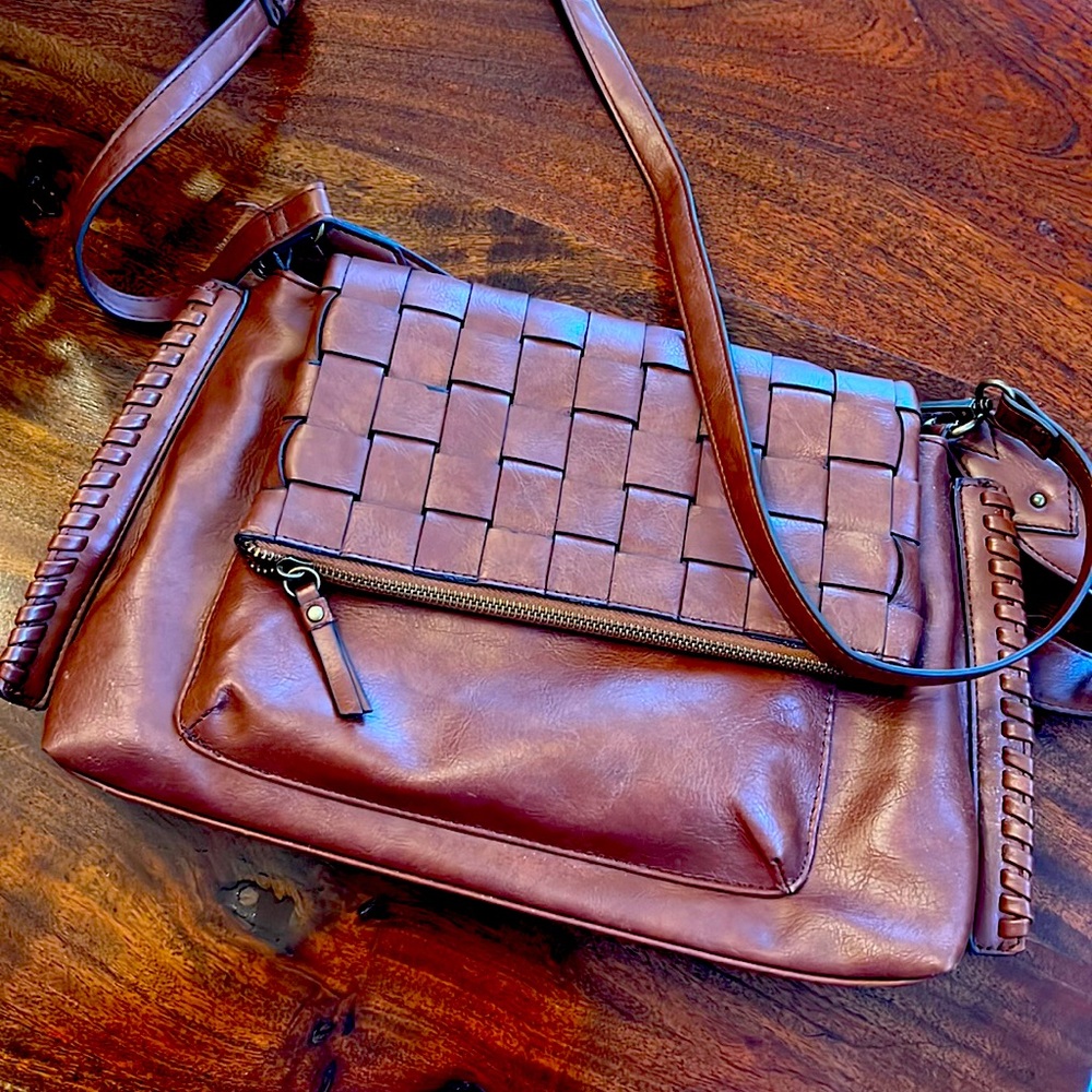 Boho Chic Dark Brown Faux Leather purse